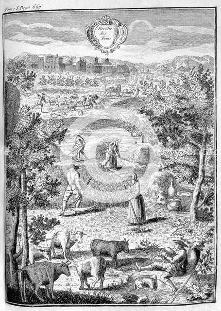 Harvesting the hay, 1775. Artist: Unknown