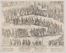 Marriage procession for the wedding of Elizabeth Stuart, daughter of James I, and..., 1613 or after. Creator: Possibly by Abraham Hogenberg.