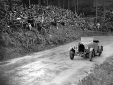 Bugatti Type 40 of Miss C Turner at the Shelsley Walsh Amateur Hillclimb, Worcestershire, 1929. Artist: Bill Brunell.