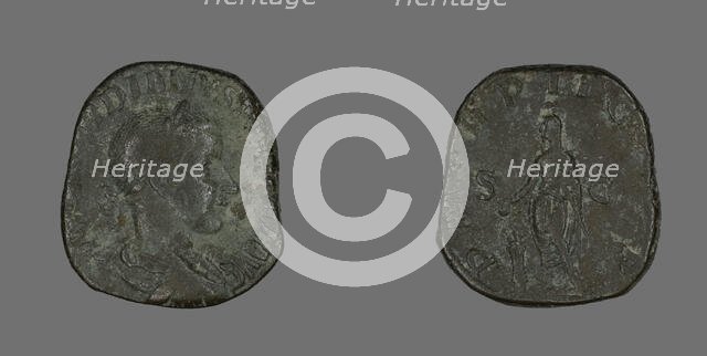 Sestertius (Coin) Portraying Emperor Gordianus, 238-244. Creator: Unknown.