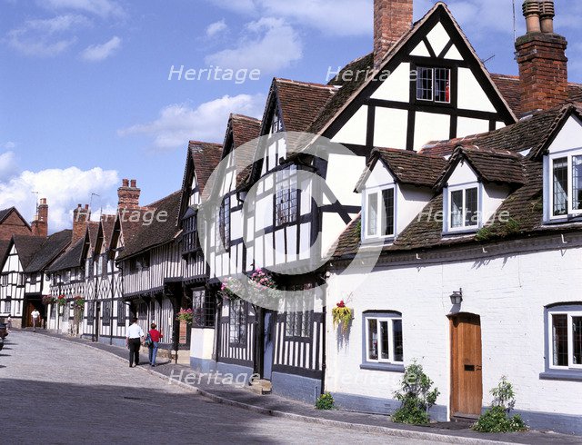 Timber-framed Tudor buildings in Mill Street, Warwick.