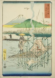 Sagami River (Sagamigawa), from the series "Thirty-six Views of Mount Fuji (Fuji..., 1858. Creator: Ando Hiroshige.