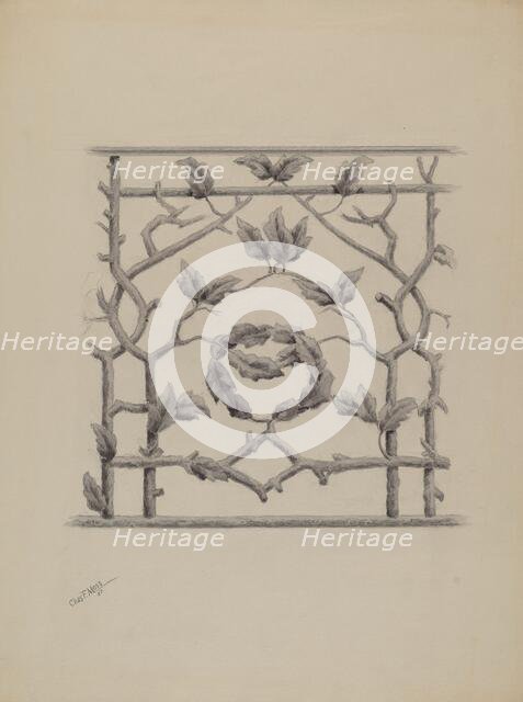 Porch Railing, 1937. Creator: Charles Moss.