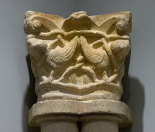 Capital Fragment with Addorsed Birds and Interlace, between 1160 and 1200. Creator: Unknown.