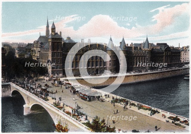 The Conciergerie and the Pont Neuf, Paris, c1900. Artist: Unknown