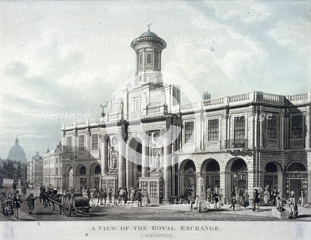 Royal Exchange (2nd) exterior, London, 1836. Artist: Anon