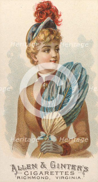 Plate 47, from the Fans of the Period series (N7) for Allen & Ginter Cigarettes Brands, 1889. Creator: Allen & Ginter.