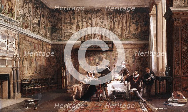 'Interior of Haddon Hall', 19th century. Artist: Laslett John Pott