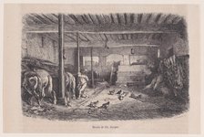 A Stable; from Magasin Pittoresque, ca. 1852. Creator: Charles Tamisier.