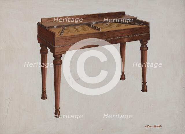 Dulcimer, c. 1937. Creator: Rex F Bush.