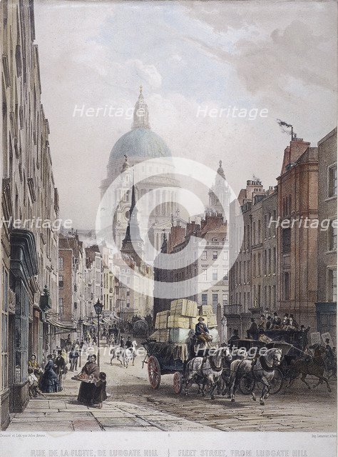 Fleet Street, London, c1850 Artist: Lemercier