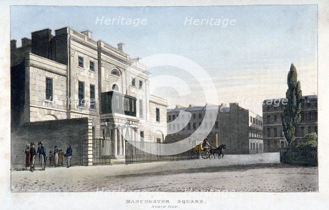 View of the north side of Manchester Square, Marlebone, London, 1813. Artist: Anon