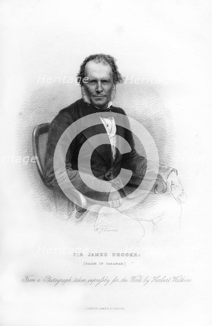 Sir James Brooke, Rajah of Sarawak, 19th century.Artist: WJ Edwards
