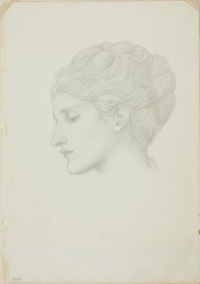 Woman's Head in Profile to Left, c. 1873-77. Creator: Sir Edward Coley Burne-Jones.