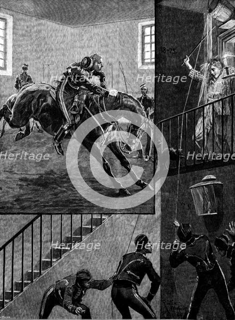 Sketches of military life: the new Subaltern: day and night, 1890. Creator: R. Taylor.