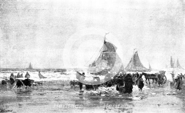 Pictures from the Royal Academy: The Morning Catch - F. S. Richardson, 1895. Creator: George Meisenbach.