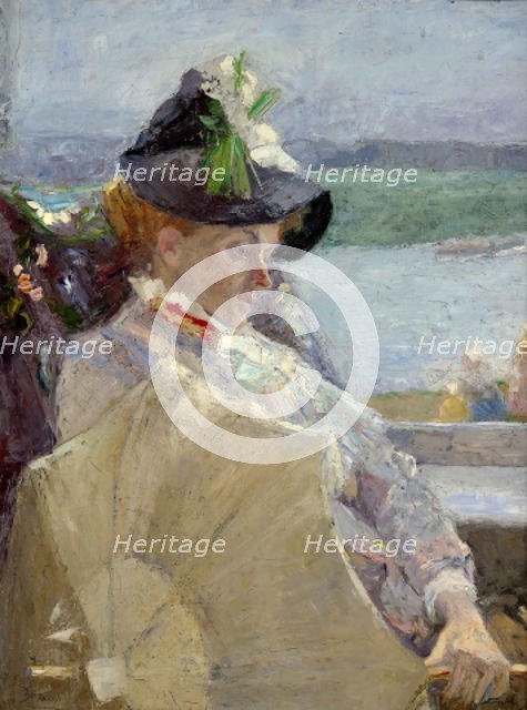 Lady with the umbrella, 1888. Creator: Toorop, Jan (1858-1928).