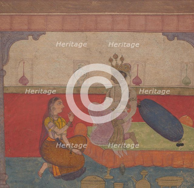 Radha Speaks to Krishna: Page from the Boston Rasikapriya (Lover's Breviary), ca. 1610. Creator: Unknown.