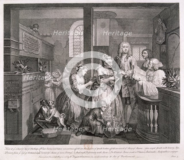 'A Rake's Progress', 1735; plate V of VIII. Artist: William Hogarth