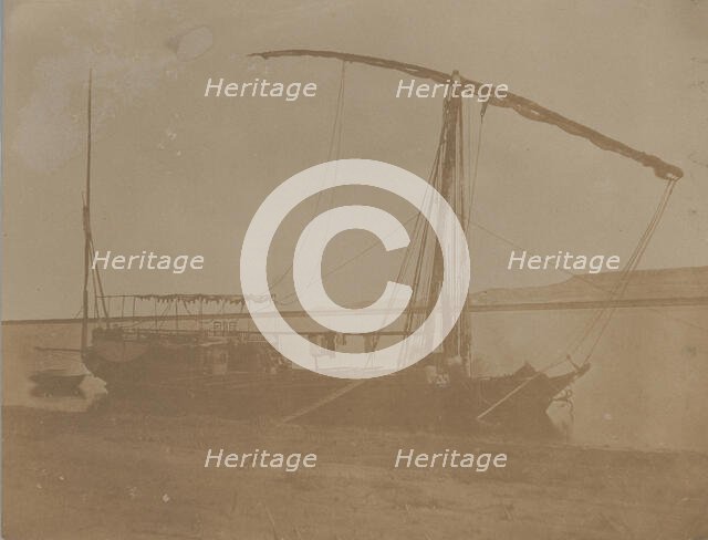 Nile Boat, Egypt, 1851. Creator: Attributed to Leavitt Hunt.