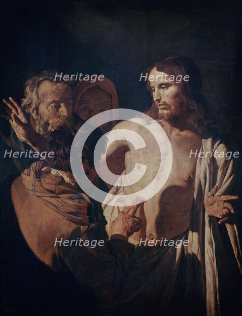 The Unbelief of St. Thomas, 17th century. Creator: Stom, Matthias ((1600-1650).