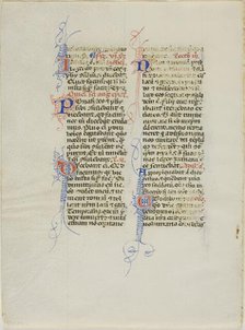 Illuminated Manuscript Leaf, c. 1450. Creator: Unknown.