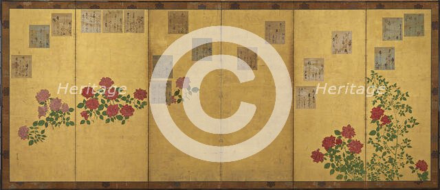 Poem papers and roses, Edo period, 1615-1868. Creator: Unknown.