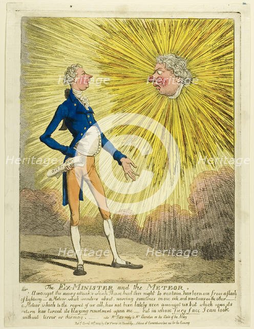 The Ex-Minister and the Meteor, published April 13, 1804. Creator: Charles Williams.