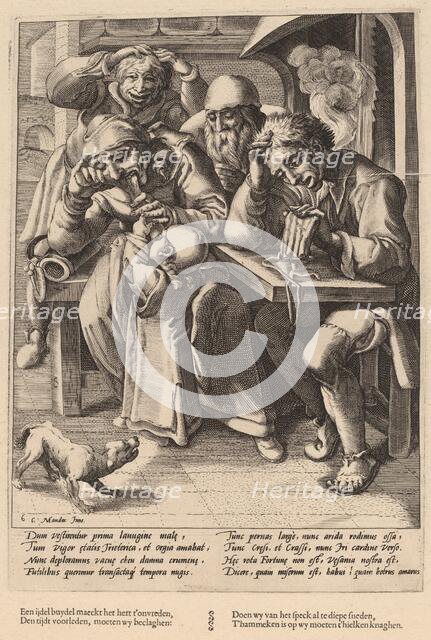 When Your Purse Is Empty, You Eat Bones Not Bacon, c. 1592. Creator: Goltzius, Workshop of Hendrick, after Hendrick Gol.