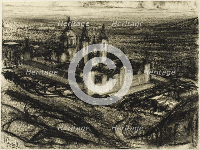 The Escorial from the Seat of Phillip (Phillip's Chair), c. 1903. Creator: Joseph J Pennell.