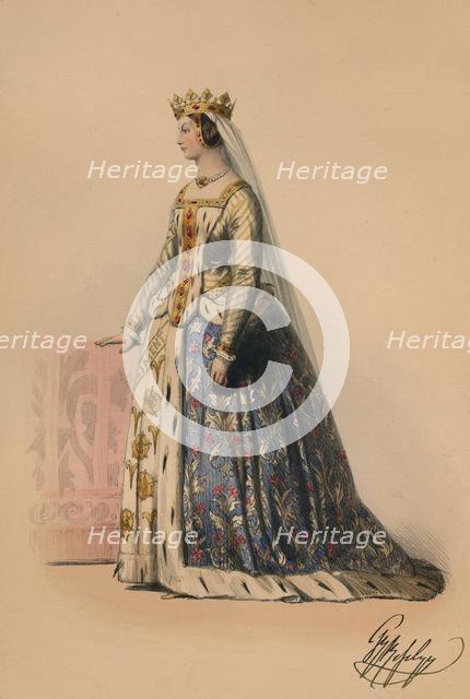 Guest in costume for Queen Victoria's Bal Costumé, May 12 1842, (1843).  Creator: John Richard Coke Smyth.