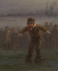 Boy Skating, 1860. Creator: George Henry Boughton.
