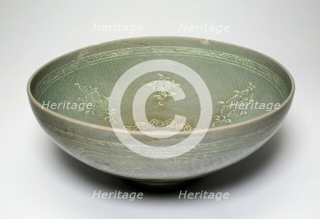 Bowl with Pomegranate Branches and Chrysanthemums, Korea, Goryeo dynasty (918-1392), late 13th cent. Creator: Unknown.