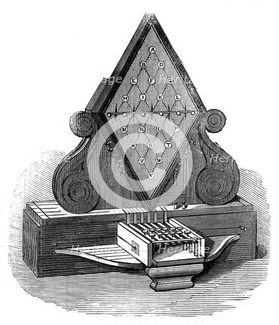 William Cooke and Charles Wheatstone's five-needle telegraph, patented 1837, (19th century). Artist: Unknown