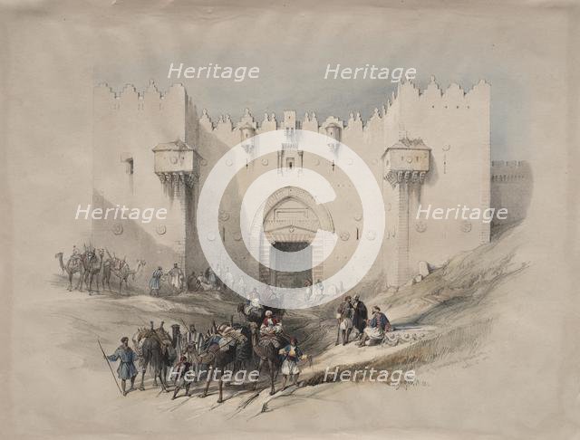 Gate of Damascus, Jerusalem, 1839. Creator: David Roberts (British, 1796-1864).