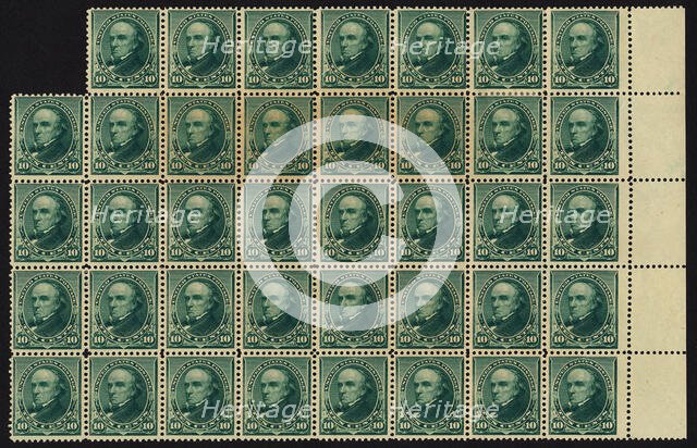 10c Daniel Webster block of thirty-nine, February 22, 1890. Creator: American Bank Note Company.
