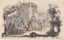 An Elegant Company Playing Board Games, 1756. Creator: Johann Esaias Nilson.