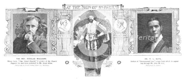 At the Sign of St. Paul's: the Rev. Douglas MacLeane; Francis Bacon; Dr. T. L. Baty, 1909. Creators: Royal Central Photographic Company, Ernest Walter Histed.
