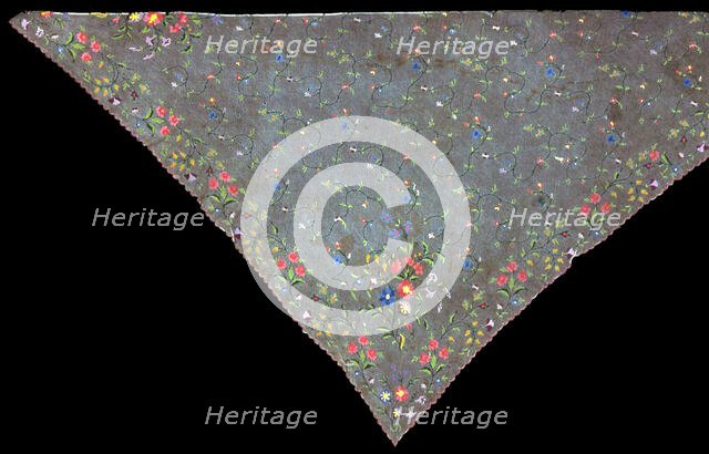 Shawl (Incomplete), France, 1825/75. Creator: Unknown.