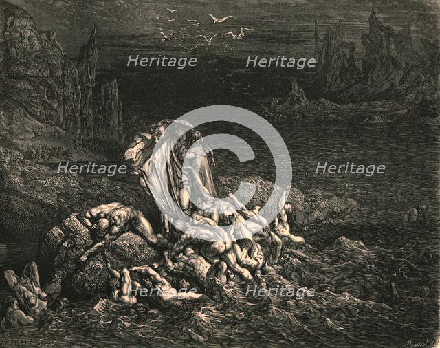 'Now seest thou, son! The souls of those, whom anger overcame', c1890.  Creator: Gustave Doré.