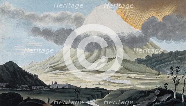 Popocatapetl, Mexico: a flank eruption of the volcano, showing the lateral blast. Creator: Unknown.