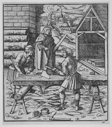 Carpenters, ca.1500. Creator: Hans Burgkmair, the Elder.