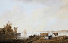 View of the (Old) Maas near Dordrecht, between c1644 and c1645. Creator: Aelbert Cuyp.