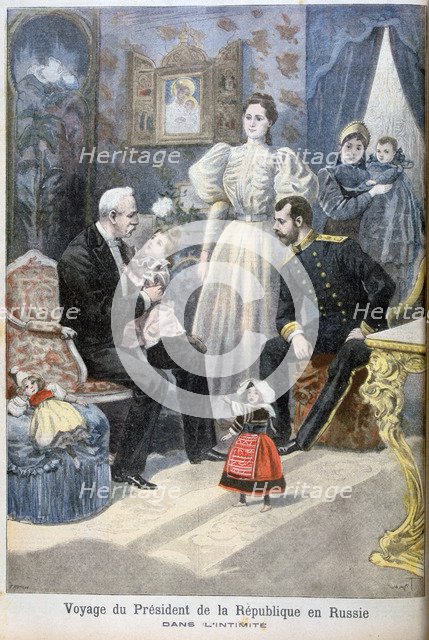 Tsar Nicholas II of Russia and Felix Faure, President of the French Republic, 1897. Artist: Oswaldo Tofani