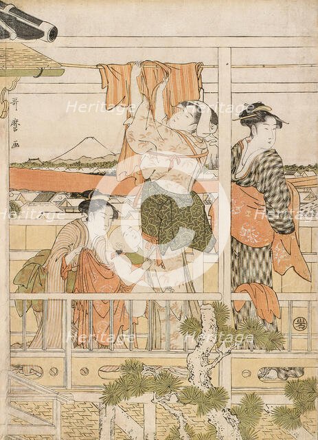 Drying Clothes (Monohoshi), Japan, c. 1790. Creator: Kitagawa Utamaro.