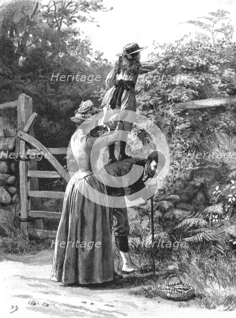 ''Blackberrying in a Devonshire Lane', 1891. Creator: Frank Dadd.