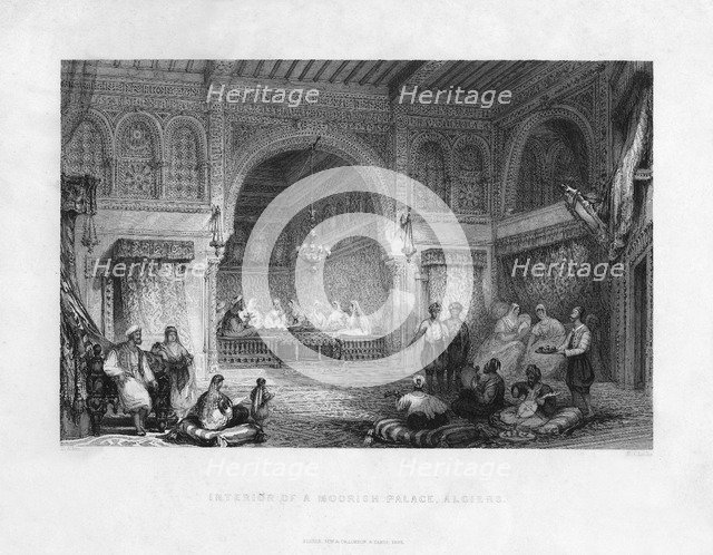 'Interior of a Moorish Palace, Algiers', Algeria, 1839. Artist: E Challis