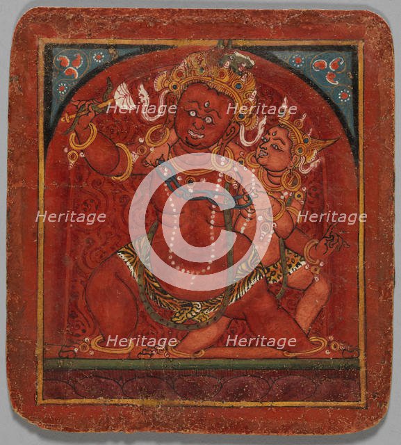 Initiation Card (Tsakalis): Hayagriva, early 15th century. Creator: Unknown.