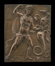 Hercules and the Lernaean Hydra, late 15th - early 16th century. Creator: Moderno.