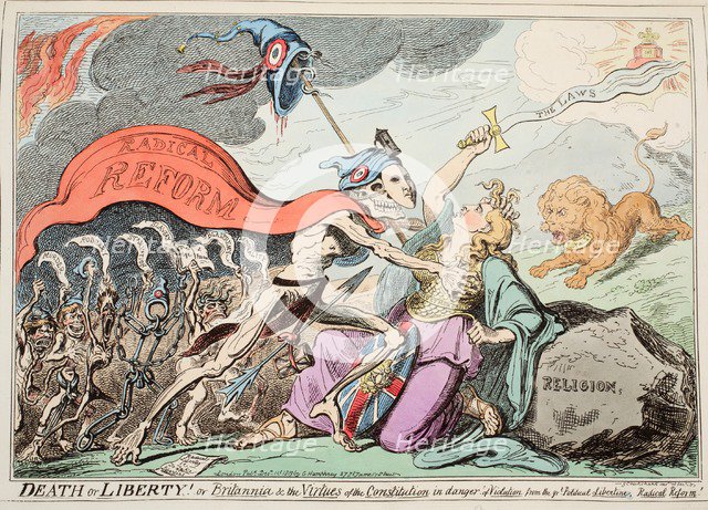 Death or Liberty! Or Britannia & the Virtues of the Constitution in danger of Violation …, 1819.  